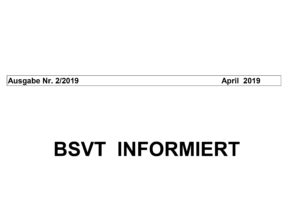 Titelseite BSVT informiert