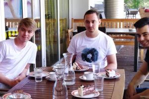 vl: Zivildiener, Daniel Wisiol, Egon Veit, Ibrahim Avci