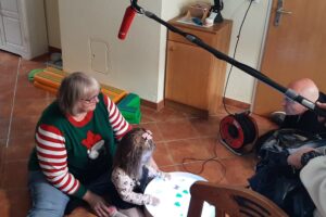 Filmarbeiten mit Anna Lena und Frühförderin Brigitte