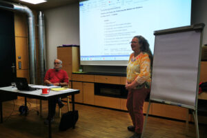 Maria Gandler, Leitung Frühförderung und Referent Matthias Zeschitz