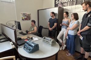 Arbeitsplatzvorstellung einer blinden Person