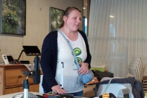 Obfrau Stellvertreterin Nicole Wimmer hält die Eröffnungsrede